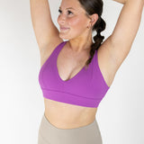Heartbreaker Deep V Sports Bra with Keyhole Back | A-D Cup | High Support  From DYM Athletics