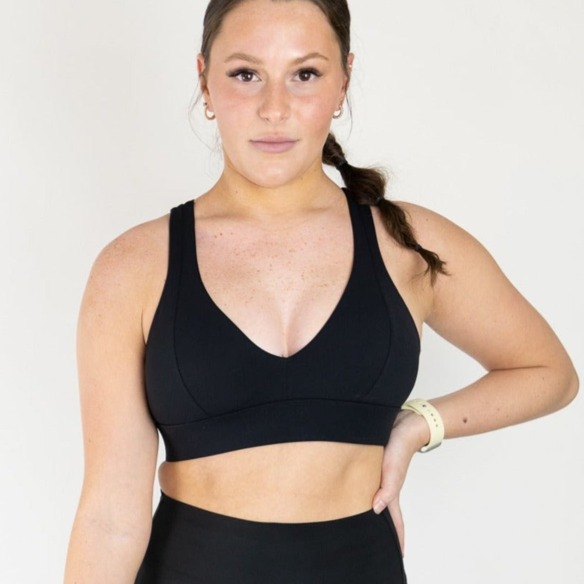 Heartbreaker Deep V Sports Bra with Keyhole Back | A-D Cup | High Support  From DYM Athletics