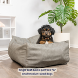 PupProtector™ Faux Leather Memory Foam Dog Car Bed - Slate Gray From Paw.com