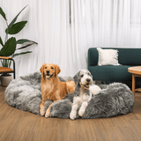 PupCloud™ Human-Size Faux Fur Memory Foam Dog Bed - Charcoal Grey From Paw.com