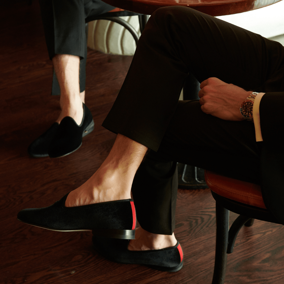 Men's Black Velvet Slipper II from Del Toro Shoes