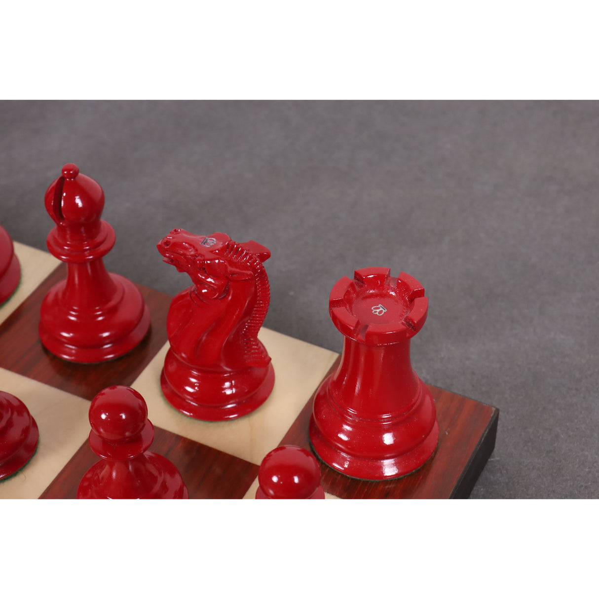 Jacques Cook Staunton Collectors Chess Set- Chess Pieces Only 1849  - Red & White - 3.75" From Royal Chess Mall