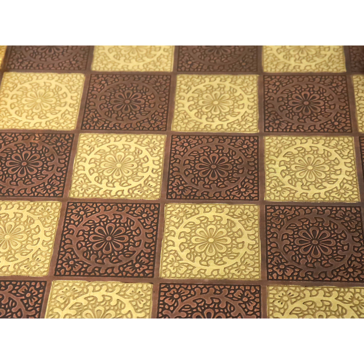 Brass Metal Modern Luxury Chess Pieces & Board Set 14" - Antique Copper & Gold From Royal Chess Mall