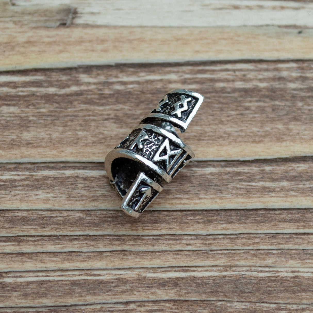 Rune Beard Rings - (Silver - 8) from Norse Tradesman