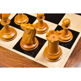 Leuchars Cook Staunton Chess Set- Chess Pieces Only - Ebony Wood & Antiqued Boxwood - 4.5" From Royal Chess Mall