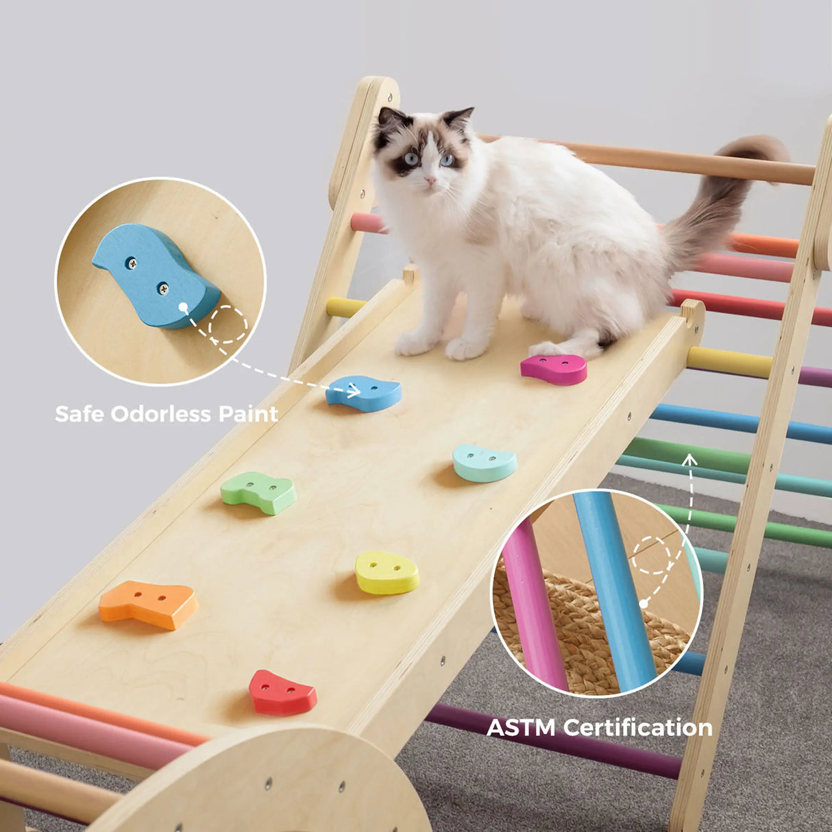 Tiny Land® 7-in-1 Rainbow Climbing Set From Tiny Land