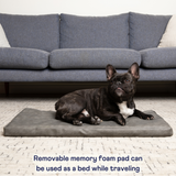 PupProtector™ Faux Leather Memory Foam Dog Car Bed - Slate Gray From Paw.com