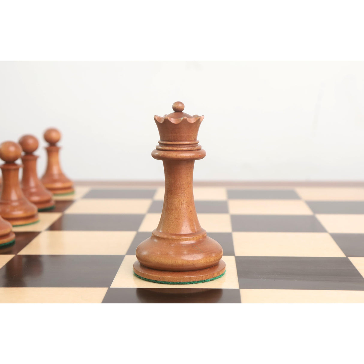 Cooke Type Staunton Chess Set- Chess Pieces Only 1849 - Ebony Wood & Antiqued Boxwood - 4.3" King From Royal Chess Mall