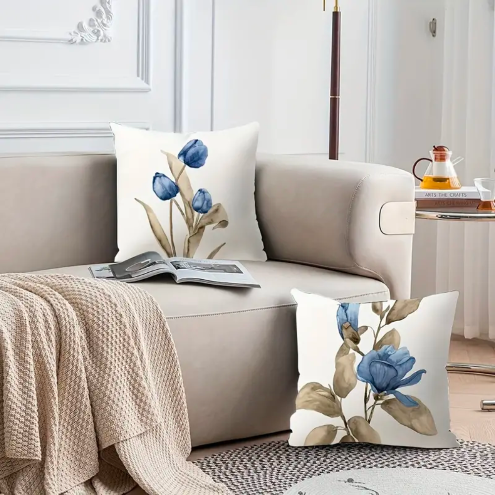 Blue Flowers Cushion Covers from Moderny