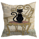 Vintage Black Cat Cushion Covers from Moderny