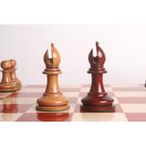 Original Staunton Chess Set- Chess Pieces Only- Lacquered Distress Antiqued Boxwood & Bud Rosewood - 4.5" King From Royal Chess Mall