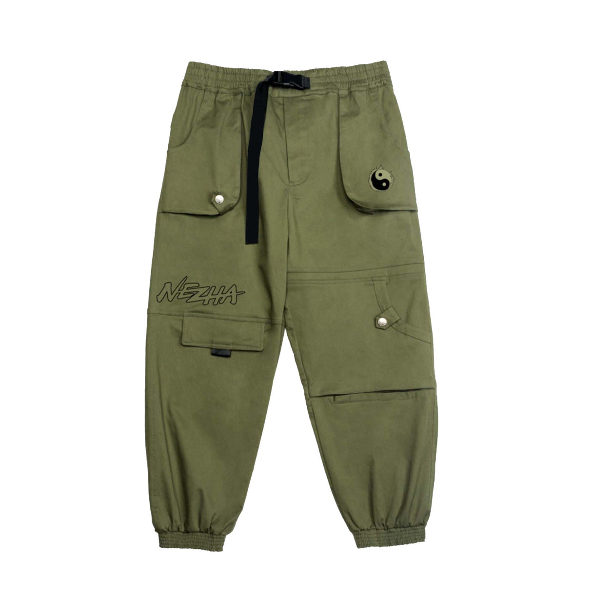 IBP332 Yin Yang Army Green Cargo Pants from Niepce Inc
