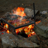 Folding Swivel Campfire Grill Heavy Duty Steel Grate with Carrying Bag for Outdoor Open Flame Cooking From Redcamp