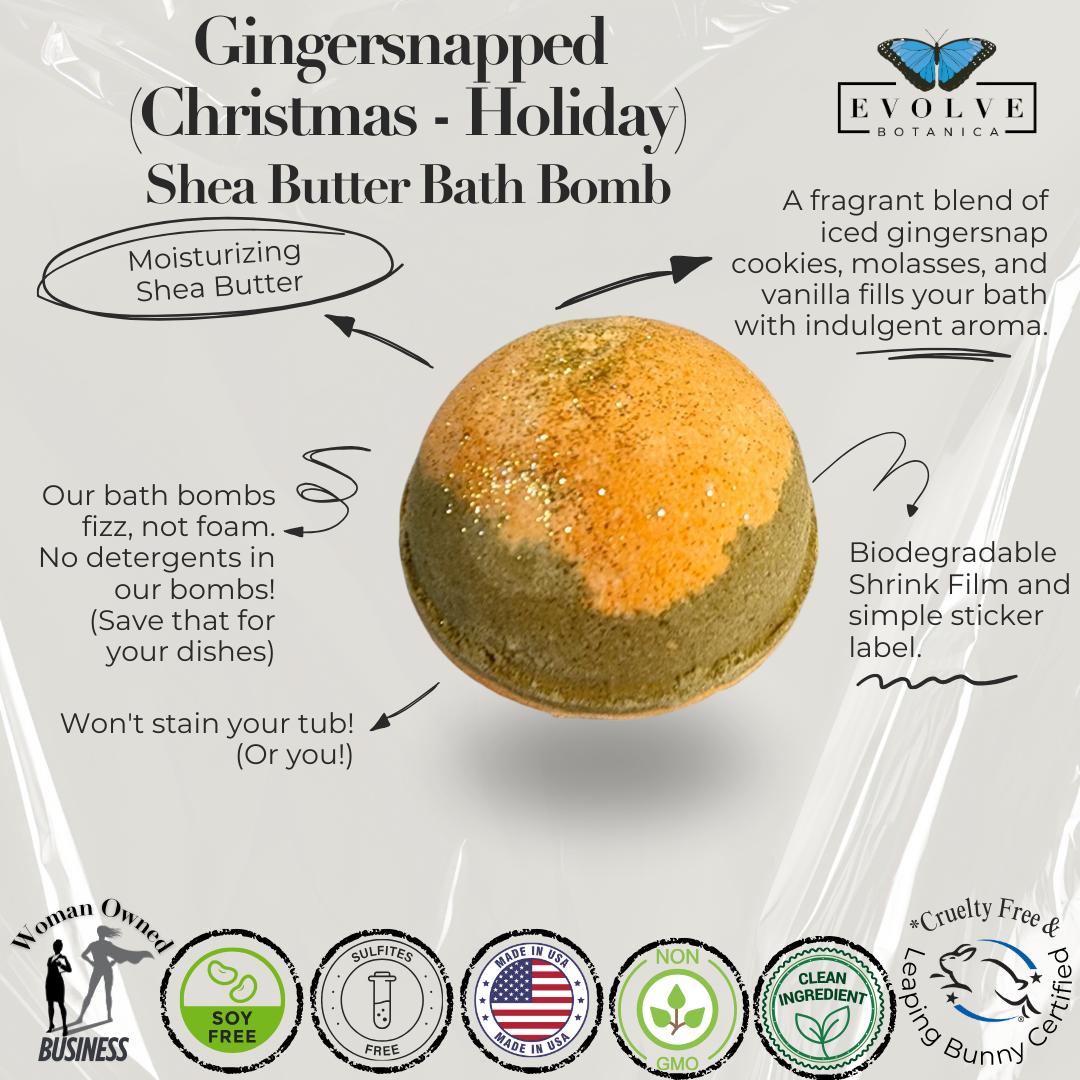 Bath Bomb - Gingersnapped ( Christmas - Holiday ) from Evolve Botanica