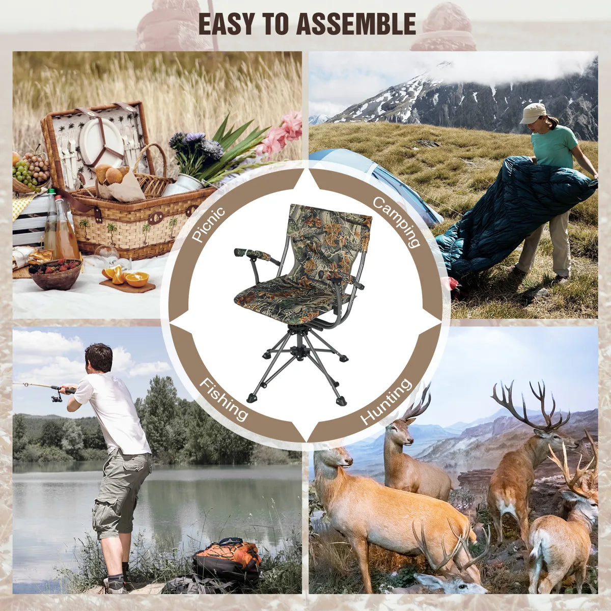 REDCAMP 360 Degree Swivel Hunting Chair for Blinds From Redcamp