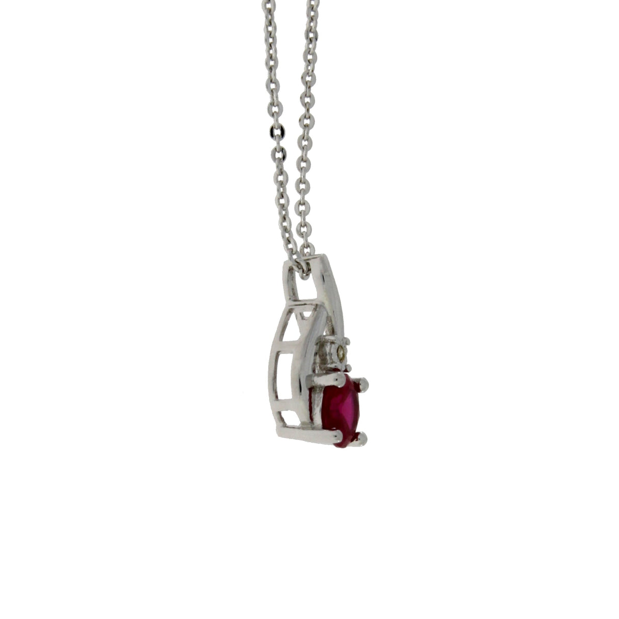 Created Ruby Diamond Fashion Pendants Sterling Silver from Bids.com