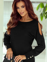 Black Cold Shoulder Top from MsDressly