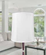 Large 14"x16"x17" Drum Lampshade White Shantung, Large Cylinder Replacement Lamp Shade for Tall Table Lamps from LampsUSA