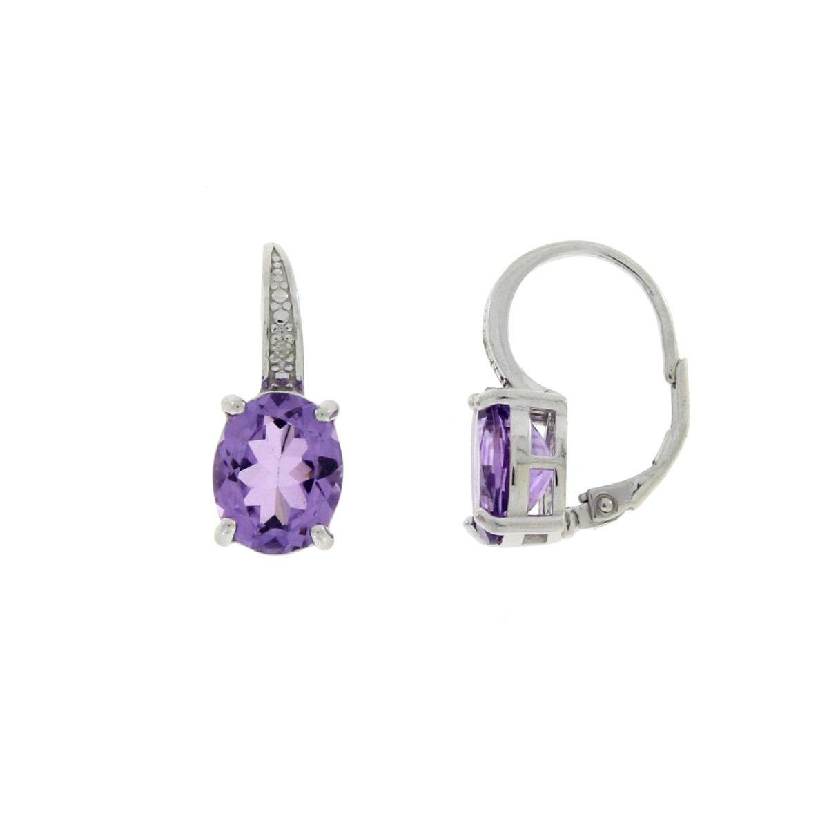 Amethyst 4.81ct Diamond Earrings Sterling Silver from Bids.com