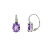 Amethyst 4.81ct Diamond Earrings Sterling Silver from Bids.com