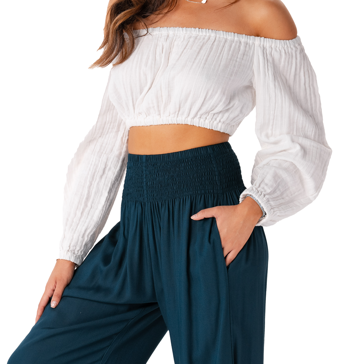 Deep Teal Harem Pants From LotusAndLuna