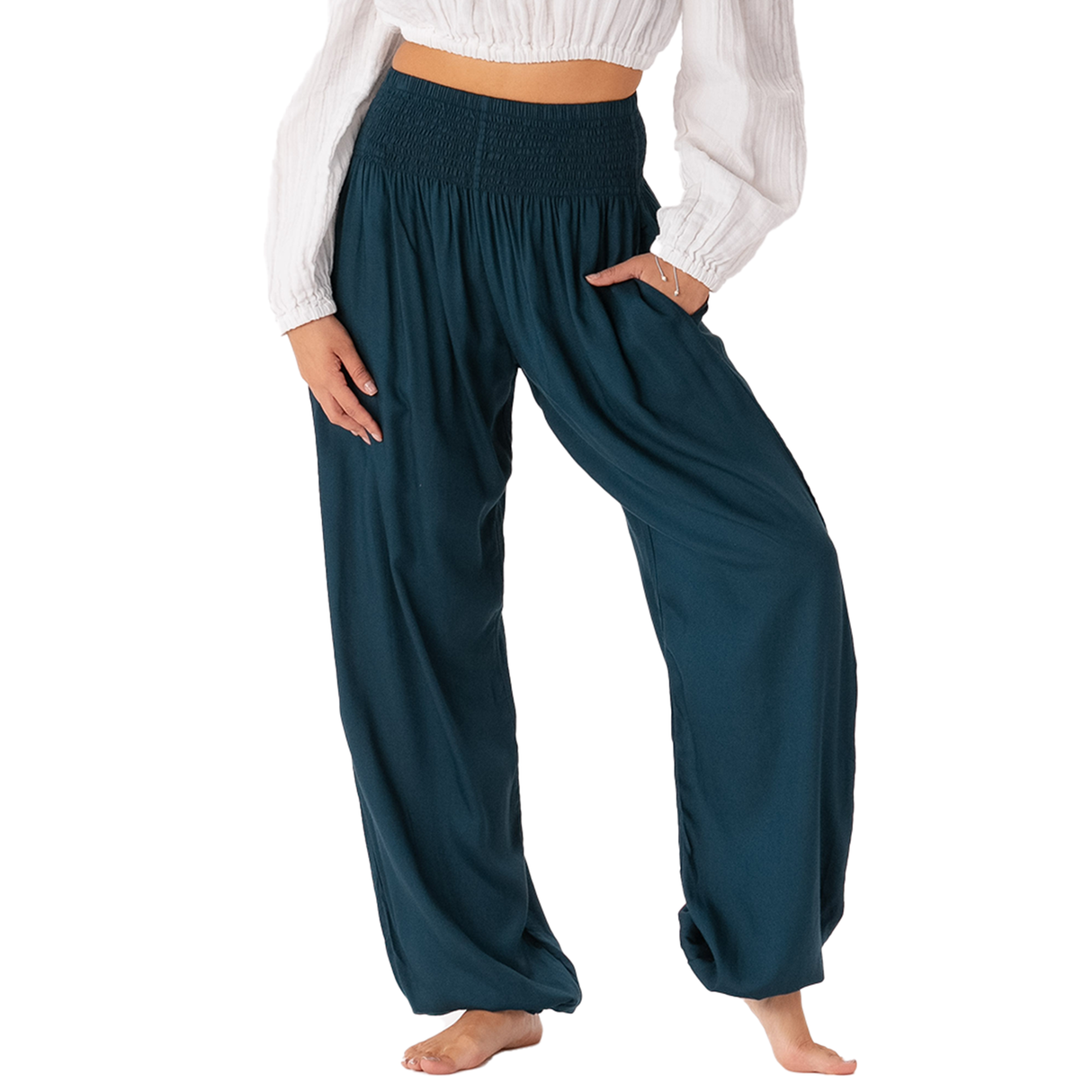 Deep Teal Harem Pants From LotusAndLuna
