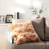 DaDa Bedding Amber Orange Brown & White Cozy Faux Fur Euro Throw Pillow Cover (M3396) from DaDalogy Bedding Collection