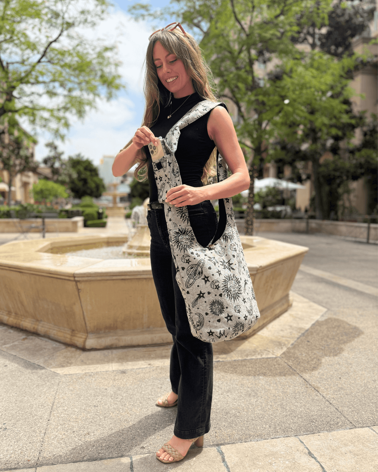 Kathmandu Collection Celestial Print Hobo Bag from Jupiter Gear