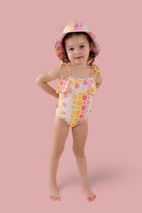 SUMMER SUNSET CHECKERS DREAM ONE PIECE SWIM SUIT from DREAM BIG LITTLE CO