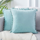 Velvet Pom Pom Cushion Covers from Moderny