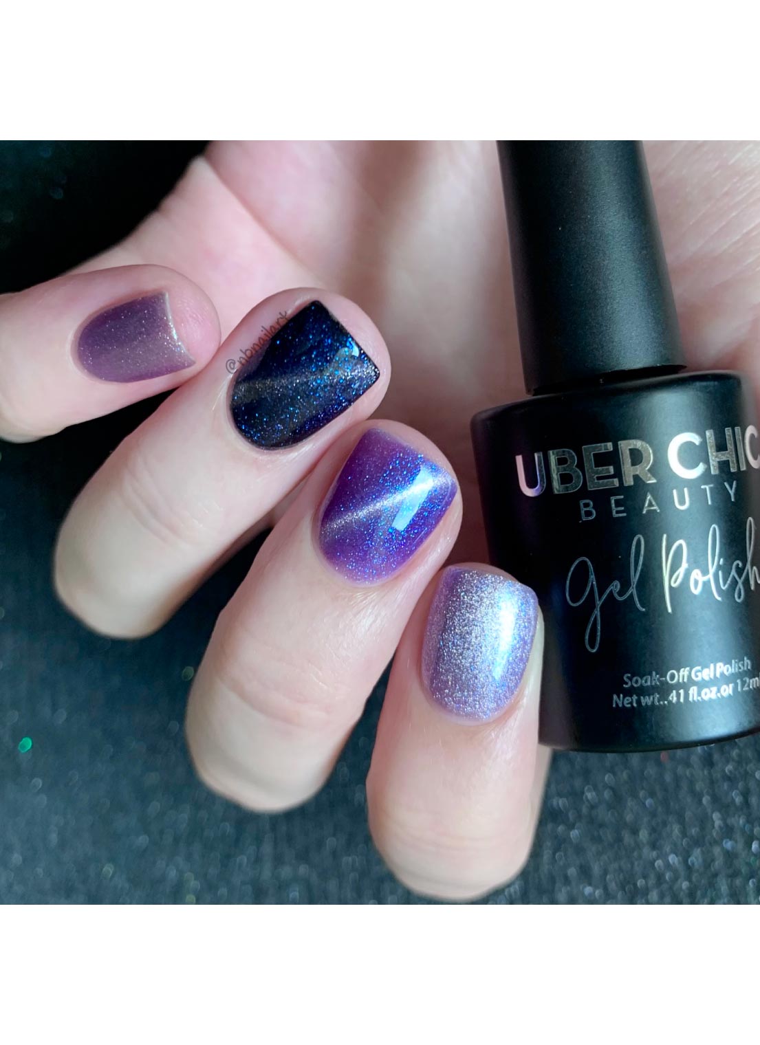 Galactic Night - Cats Eye Iridescent Gel Polish from UberChic Beauty