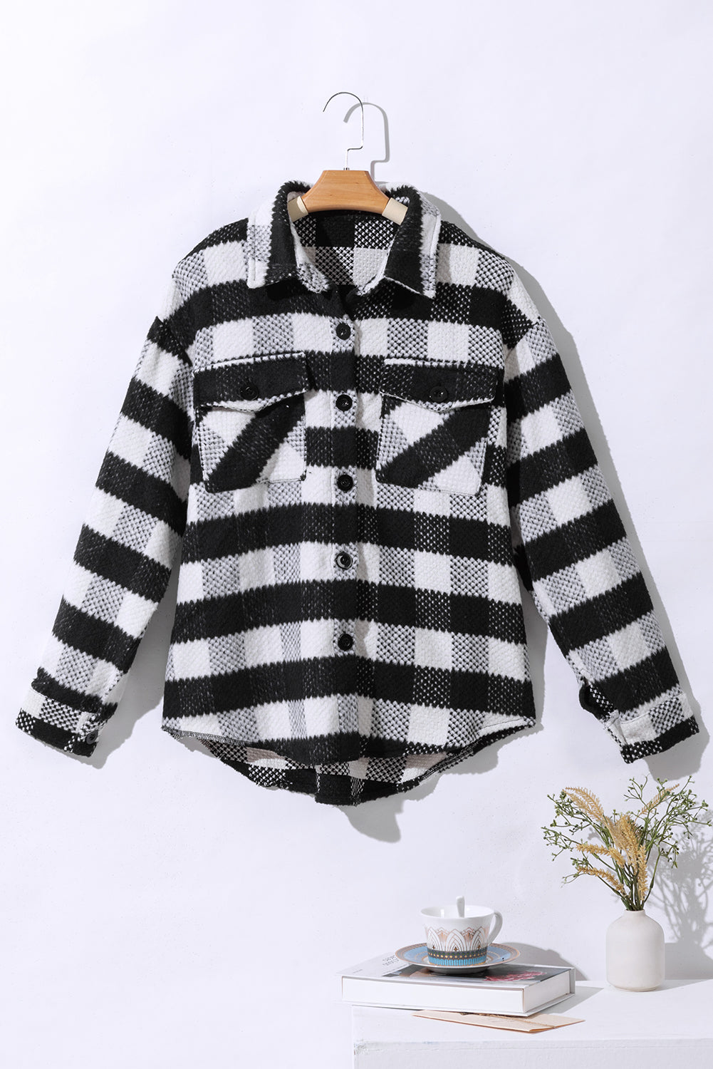 Black and White Plaid Jacket from MsDressly