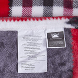 Tache Holiday Red Farmhouse Plaid Patchwork Flannel Throw Blanket (4025)