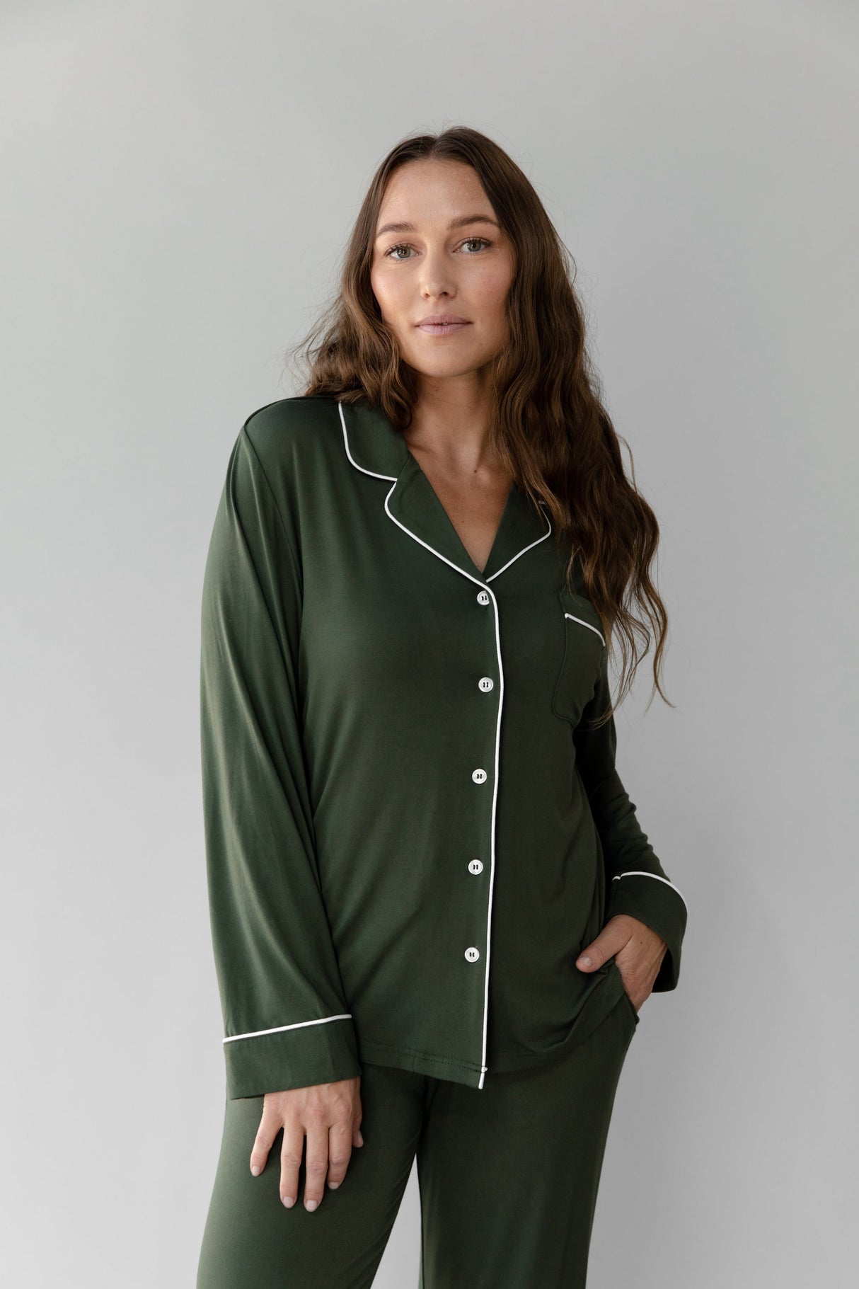 Women's Bamboo Stretch-Knit Long Sleeve Pajama Set from Cozy Earth