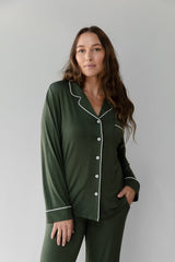 Women's Bamboo Stretch-Knit Long Sleeve Pajama Set from Cozy Earth