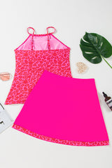 Mae Leopard Drawstring Side Tankini 2pcs Swimsuit from Threaded Pear