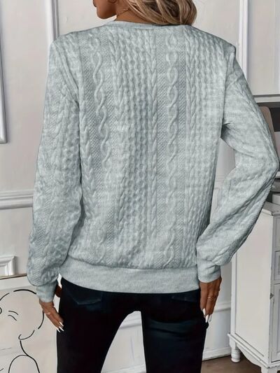 Texture Half Zip Long Sleeve Sweatshirt from Enfance-Heureuse