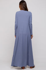 Blue Ribbed Sleeveless Dress Cardigan Maternity Set from PinkBlush