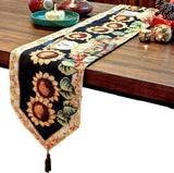 Tache Sunflower Field Scarecrow Autumn Harvest Woven Tapestry Table Runners (11712TR)