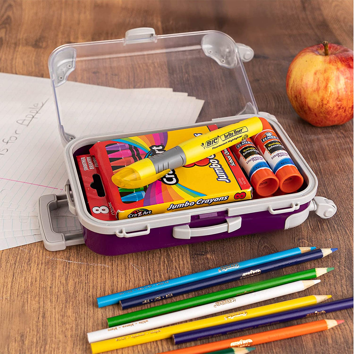 Purple Plastic Suitcase Candy Box 3 Pack  7.5"x5"x2.5" from Hammont