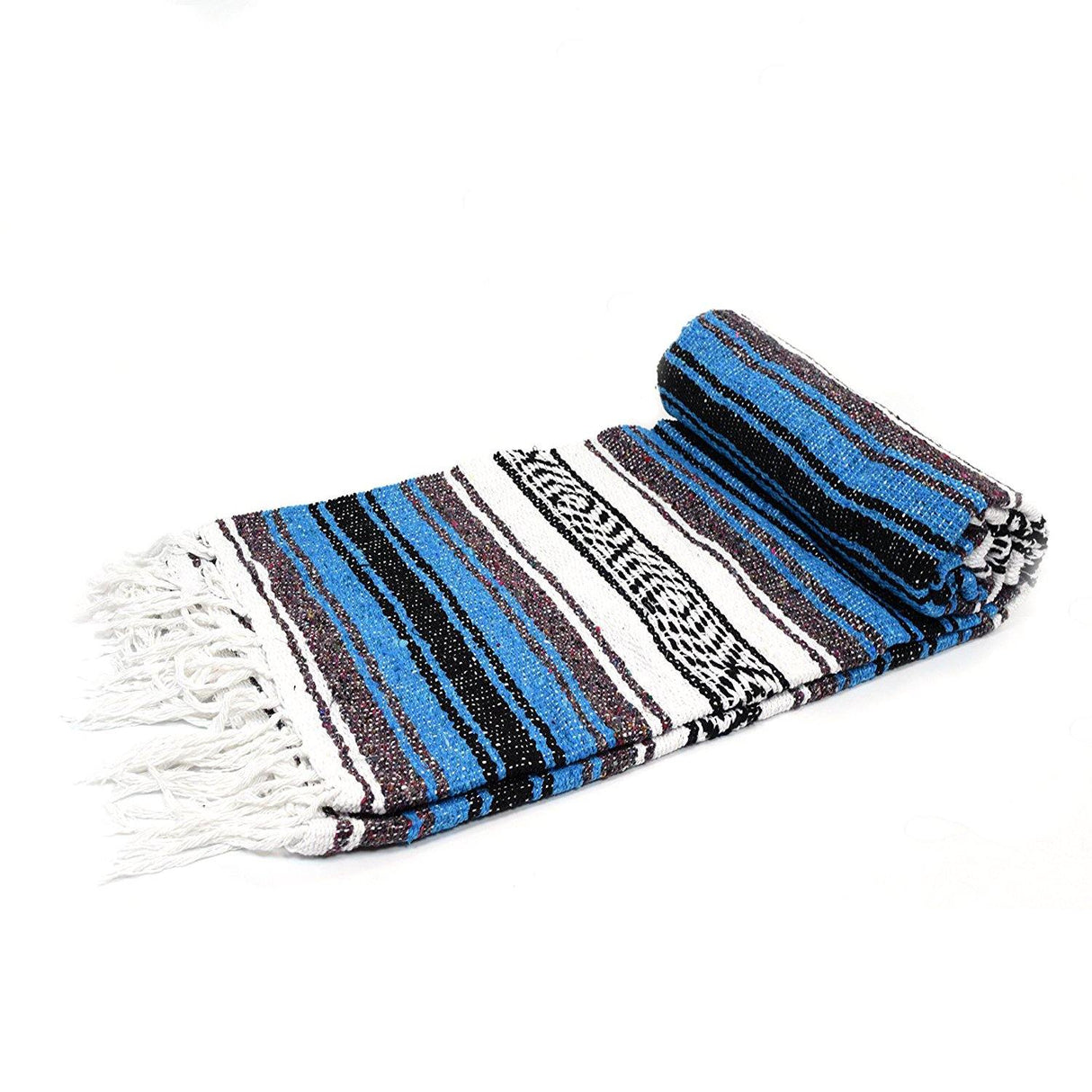 Bright Blue Mexican Falsa Blanket From West Path