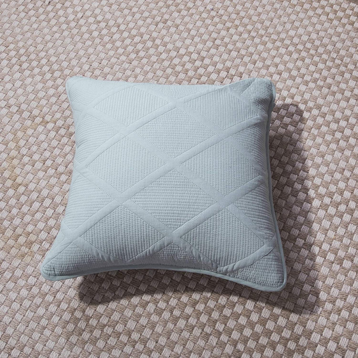 Tache Cotton Seafoam Blue Soothing Pastel Diamond Cushion Covers from Tache Home Fashion
