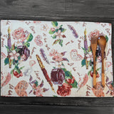 DaDa Bedding Set of 4-Pieces Sweet Love Notes Pink Floral Tapestry Dining Table Placemats 13” x 19” from DaDalogy Bedding Collection