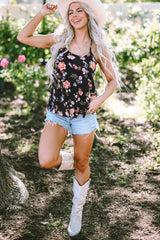Fallon Floral Spaghetti Straps Strappy Back Tank Top From Threaded Pear