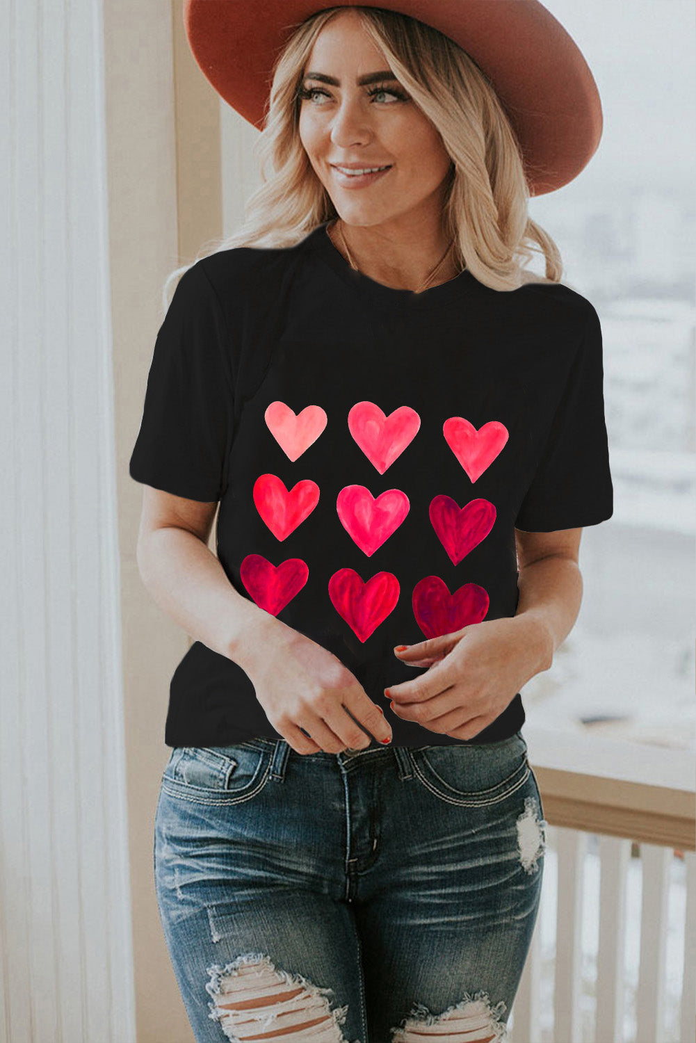 Black Valentine's Day Heart T-Shirts from MsDressly