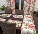 DaDa Bedding Set of 4-Pieces Romantic Roses Pink Floral Quilted Dining Placemats 13” x 19” (879) from DaDalogy Bedding Collection