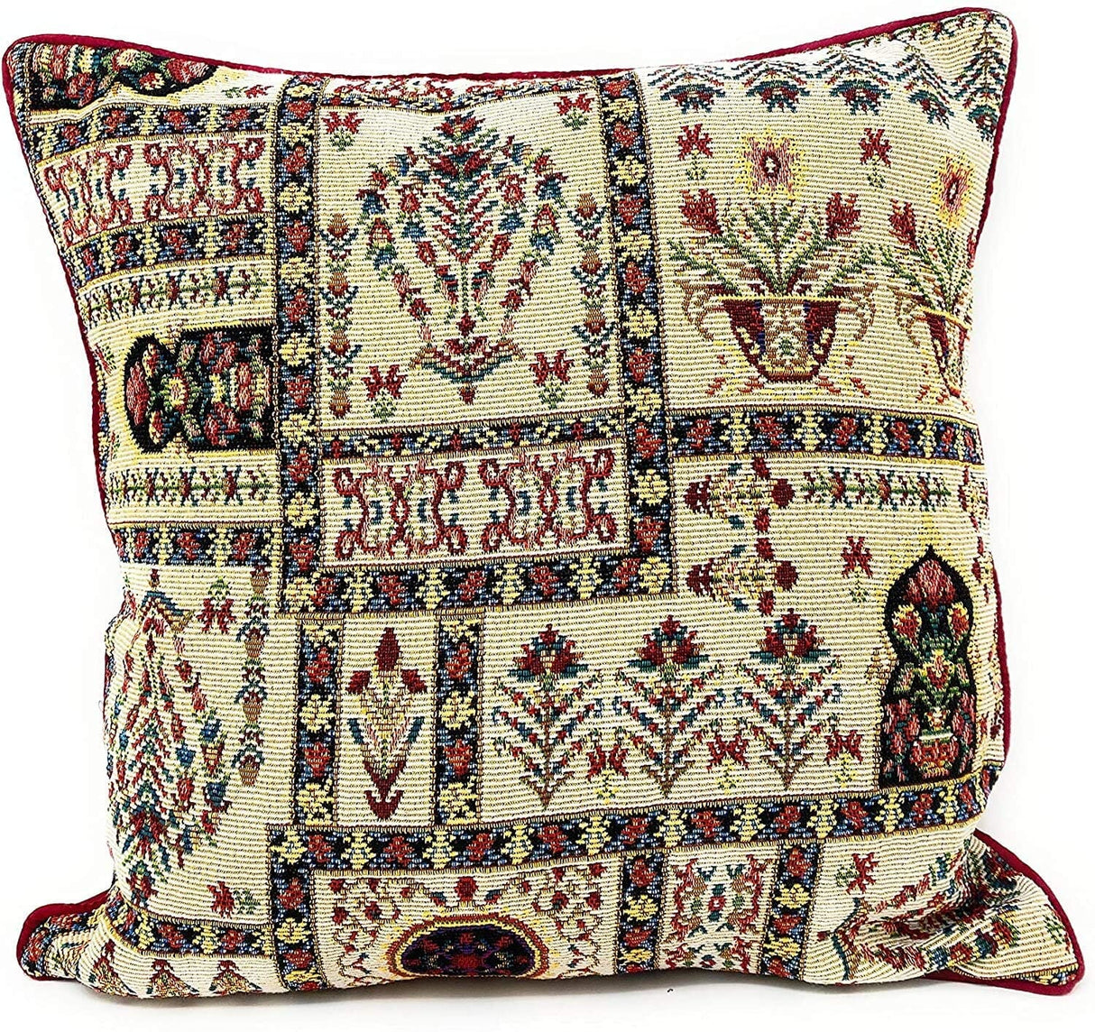 DaDa Bedding Set of 4 Pieces - Floral Garden Botanical Tapestry Throw Pillow Covers Bundle Pack - 16" x 16" from DaDalogy Bedding Collection