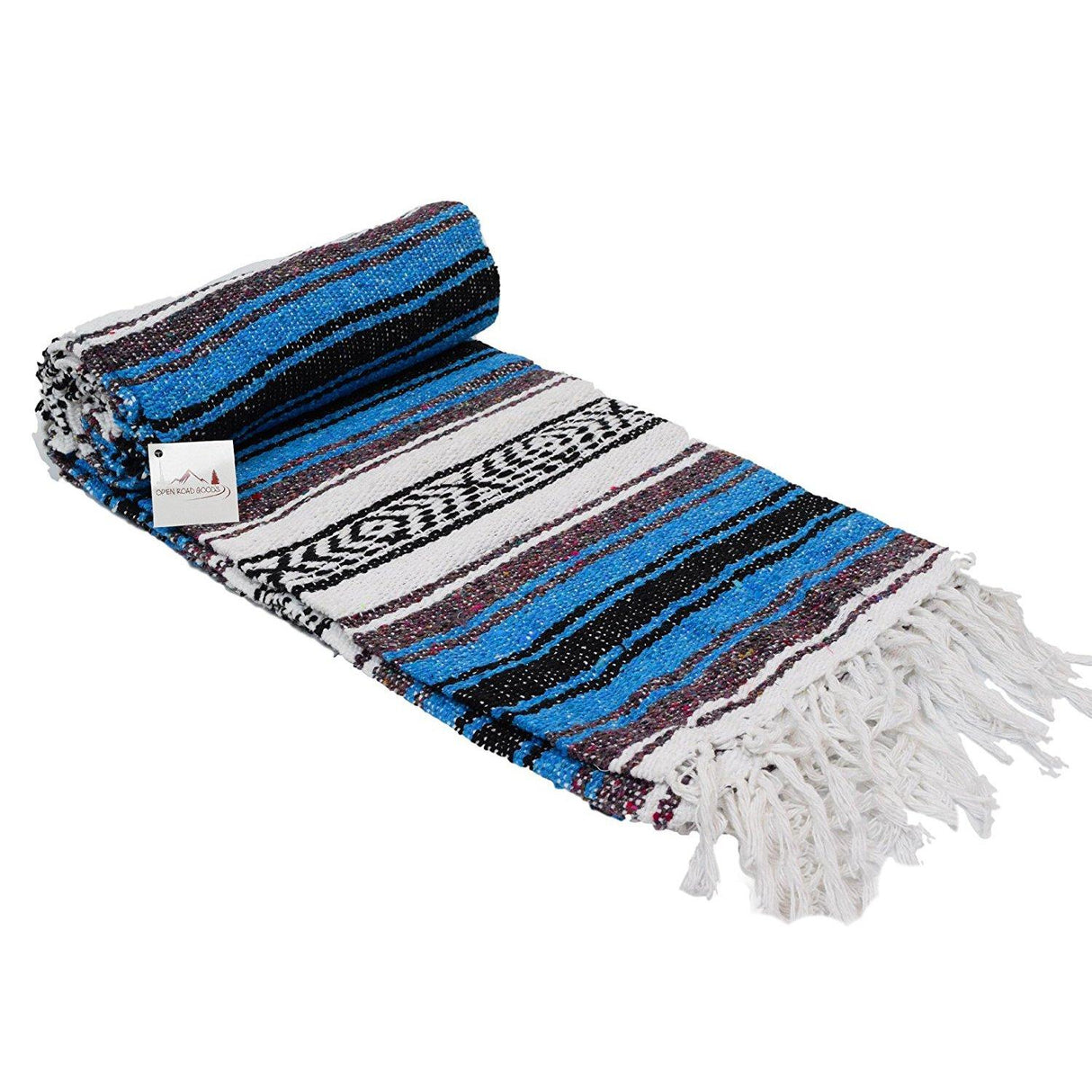 Bright Blue Mexican Falsa Blanket From West Path