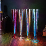 Champagne Flutes, Iridescent Crystal Glass, Holiday Iridescent Champagne Flutes - Set of 4 - 10" Stemmed Champagne Flute Romantic Toasting Colored Glasses, Mimosa Glassware, Weddings - 8 oz Capacity from The Wine Savant