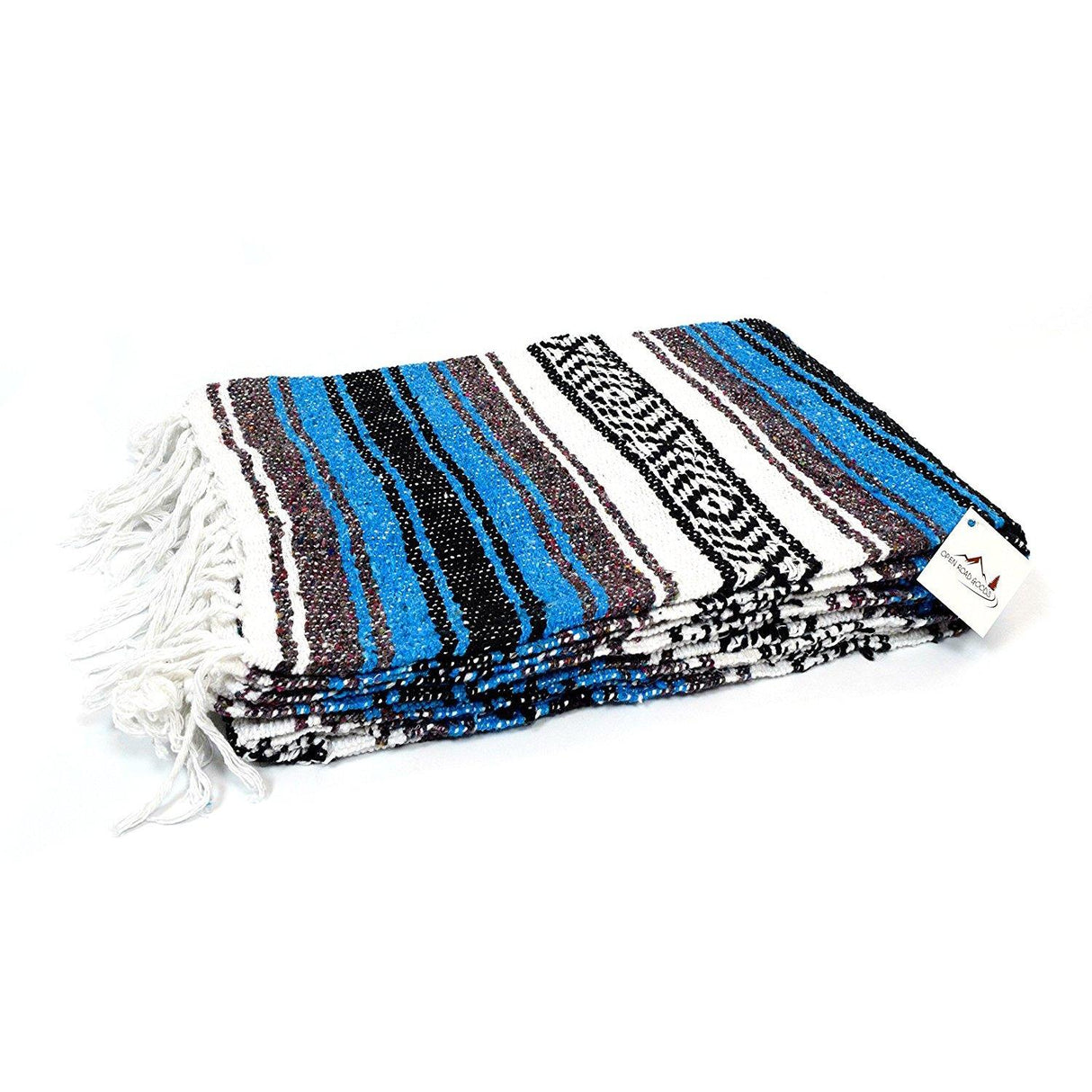 Bright Blue Mexican Falsa Blanket From West Path